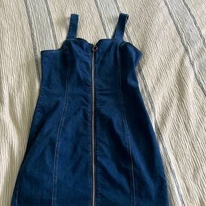 Denim zip-up dress